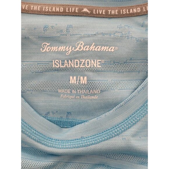 Tommy Bahama Men's Medium Bowtie Blue Palm Boulevard Performance Crew T-Shirt - Picture 3 of 7